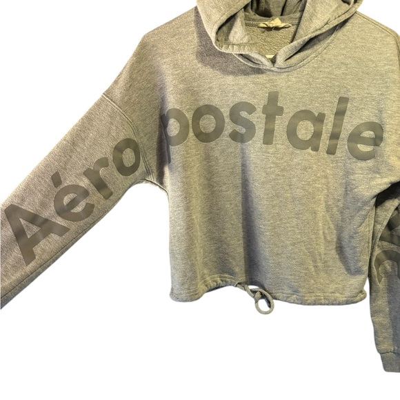 Aeropostale Grey Crop Hoodie - Picture 3 of 5